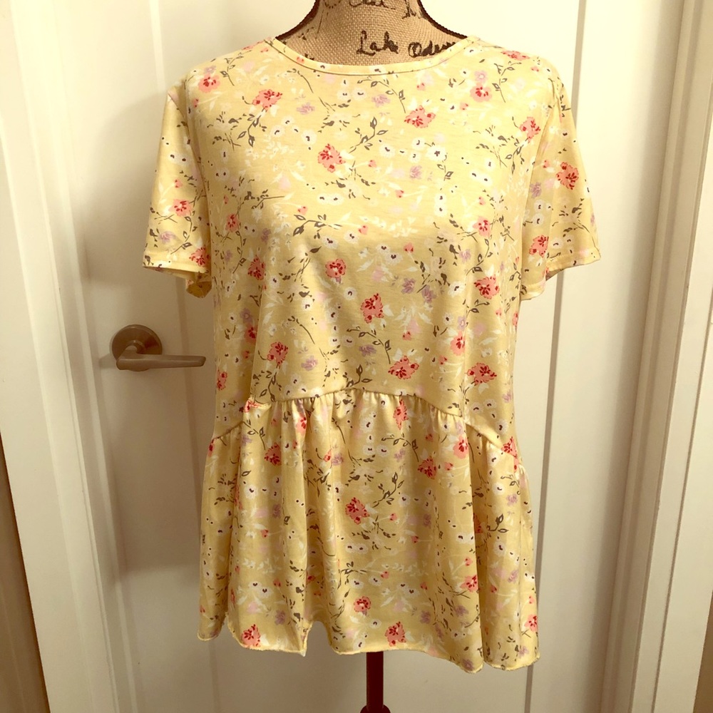 Yellow floral t-shirt